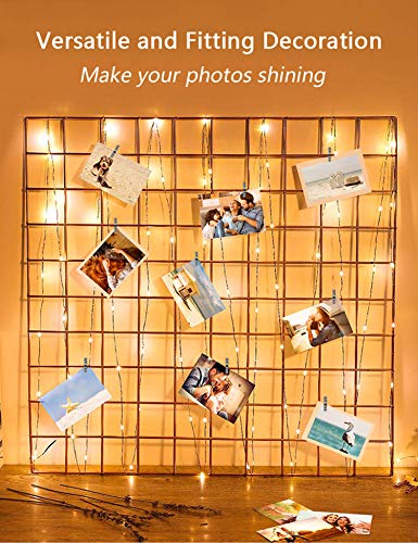 LCHUANG Photo Clip String Lights 17Ft, 50 LED Fairy String Lights with 50 Clear Clips for Hanging Pictures, Photo String Lights with Clips - Best Dorm Bedroom Wall Decor Wedding Decorations - Thumbnail 6