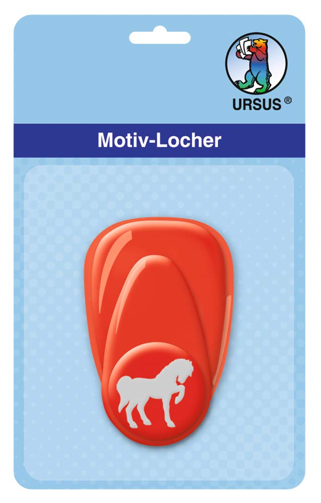 Ursus 19470021 Motif Punch with Lever, Small, Horse, Approx. 16 mm, red