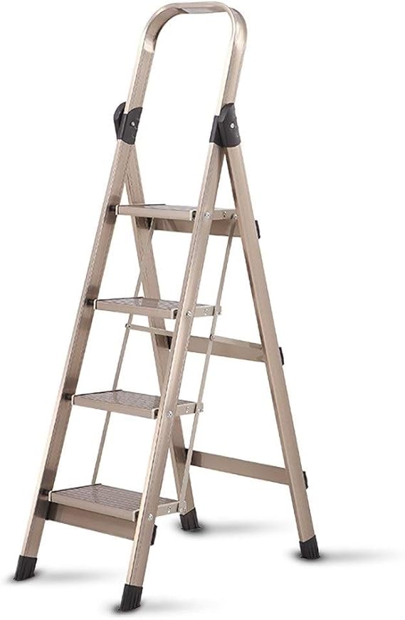 4-Escalera Plegable de Aluminio, escaleras de Mano del hogar, Paso