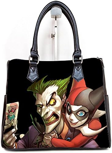 Women Female Barrel Type Handbags Top Handle Bags Purse with Harley Quinn Print