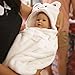Lovely Soft Baby Blanket Towels Animal Shape Hooded Bath Towel Bathrobe Clothes (0~2 Years, White)