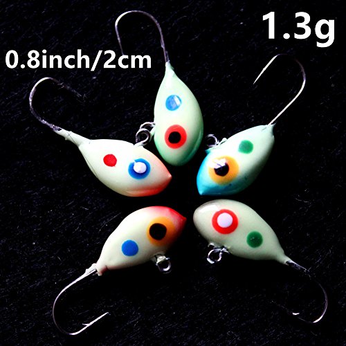 Krazywolf 25 Pieces Glow Ice Fishing Jig Kit