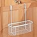 mDesign Over The Cabinet Vanity Storage Organizer Basket for Shampoo, Lotion, Health and Beauty Supplies/Products - White
