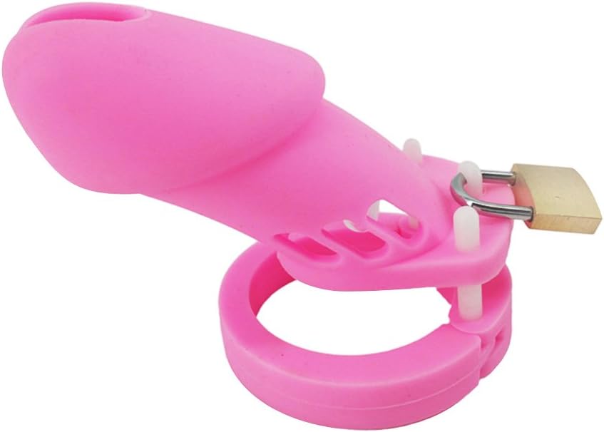 REDQIN Male Silicone Protection Device with 5 Ring for Men Briefs and Comfortable Wear(Pink, Long)