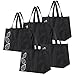 Bekith 9 Pack Reusable Grocery Bags, Large Heavy Duty Collapsible Shopping Bags, Grocery Tote Bags with Reinforced Handles For Shopping Groceries Clothes Vegetables Fruits, Black