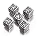 Q WORKSHOP Set of Metal D6 Dice (5): Solid Metal Import Dice (Die-Cast Designer Six-Sided Die / d6) - Dwarven Metal Black Design