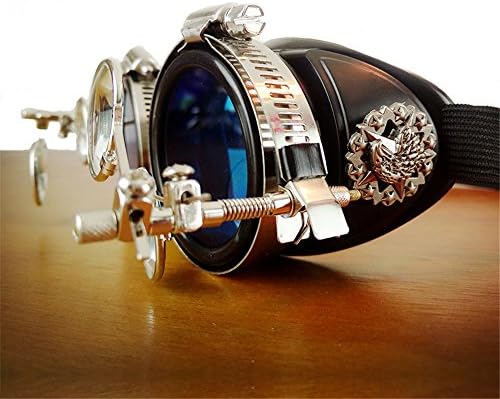 GEANBAYE Halloween Real Metal Steampunk Rock Victorian Goggles Welding Glasses With Four Colors Lens (Styles1)