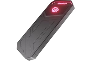 KingSpec Z5 1TB External SSD - 2100MB/s, Portable Solid State Hard Drives with RGB Light, Zinc Alloy Case, USB 3.2 Gen2x2 Interface, Compatible with Mobile Phone/PS4/Laptop/TV/PC (1TB)