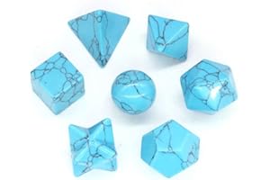 7Pcs Platonic Solids Crystal Geometry Set Sacred Geometric Stones for Meditation Gemstones Lucky Home Decor(Blue Turquoise)