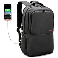 LAPACKER Travel 15.6 inch Business Lightweight Backpack for Laptop with USB Charging Port, Durable College Schoolbag for Women Men fits UNDER 17 Inch computer, Macbook