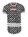 SCREENSHOTBRAND-S11781 Mens Hipster Hip-Hop Premium Tees - Stylish Longline Fashion Jersey T-Shirt Logo Pattern - Black - Medium