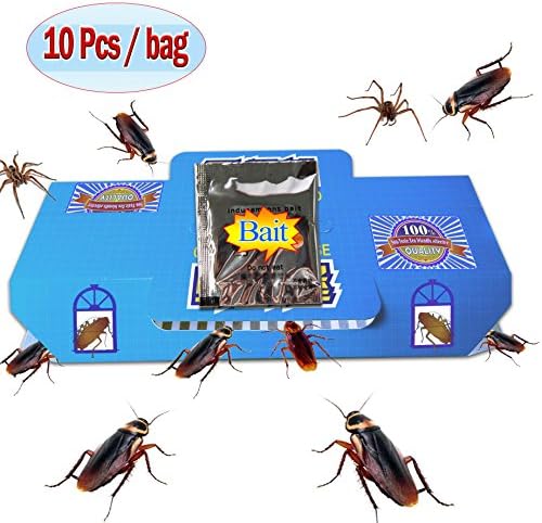 ( 10 Packs) Best Cockroach Traps Killer Sticky Include Non-Toxic Bait, Safe And Effective Quickly Capture Bug