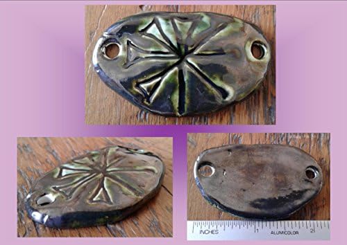 Anu Pendant Ceramic Sumerian Amulet Pewter Green An Mesopotamia Sky Father King of the Gods