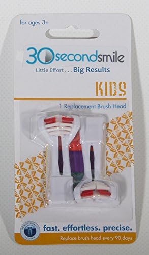 30 Second Smile - Kids/Adult Extra Small & Soft Dual Brush Replacement Heads for Electric Toothbrush - Teeth Whitening, Plaque Removal, Oral Care - Dentist Recommended