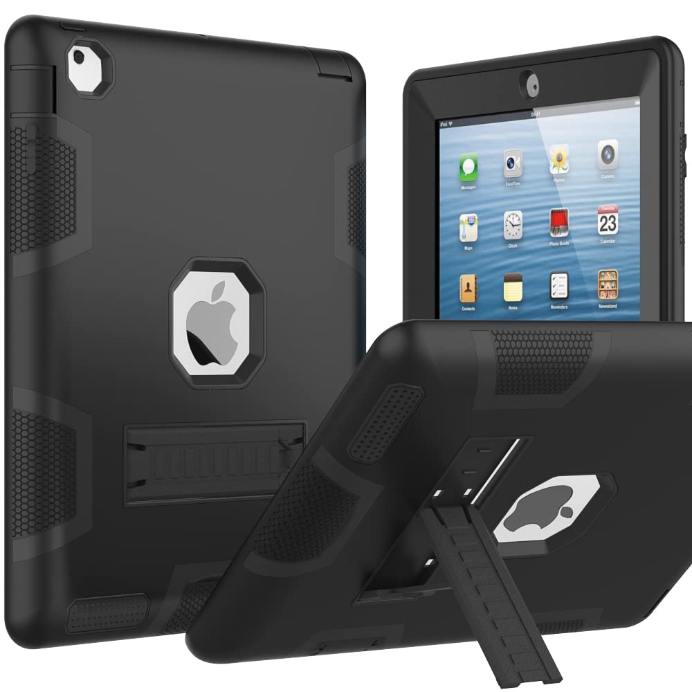 Photo 1 of Puxicu Case for iPad 2nd / 3rd / 4th Generation (Old Model), Heavy Duty Rugged Protective, Cover for iPad 2 3 4 (2012/2011 Model), Black