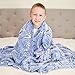 Dinosaur Glow in The Dark Blanket - Luminous Dino Blanket for Kids - Soft Plush Blue T-Rex Throw for Boys and Girls - Large 60in x 50in Glowing Jurassic Dinosaur Fossil Gift Dino Bones