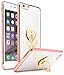 Bastex iPhone 6 Plus / 6s Plus Case, Ultra Thin Clear Luxury TPU Rose Gold Bumper Case Cover with Attachable Heart Pink Diamond Ring Holder for Apple iPhone 6 Plus/6s Plus