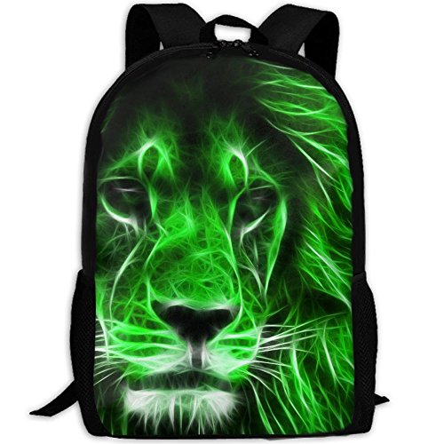 College Daypack Calm King Lion Green RayUnisex Waterproof Multicolor