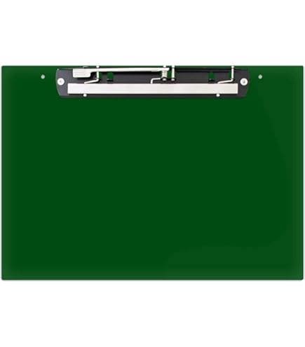 11x17 Acrylic Clipboard With 8" Hinge Clip - Green Bull-Nosed Writing Panel For Artists & Professionals