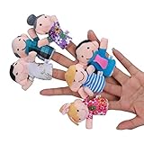 Heyuni. 6 Pcs Finger Puppets Plush Cloth Toy Baby Bed Stories Helper Doll