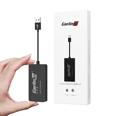 Carlinkit Wireless CarPlay Dongle Wired Android Auto USB Dongle for Aftermarkt Car Radio with Android Version(4.4.2 and Above), Autokit app Online Upgrade, (Install Autokit app in Android Car Radio)