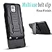 Note 4 Case, Galaxy Note 4 Case, Starshop [Heavy Duty] Dual Layers Kickstand Case with [0.33m 9H Tempered Glass Screen Protector Included] and Locking Belt Clip (Black)