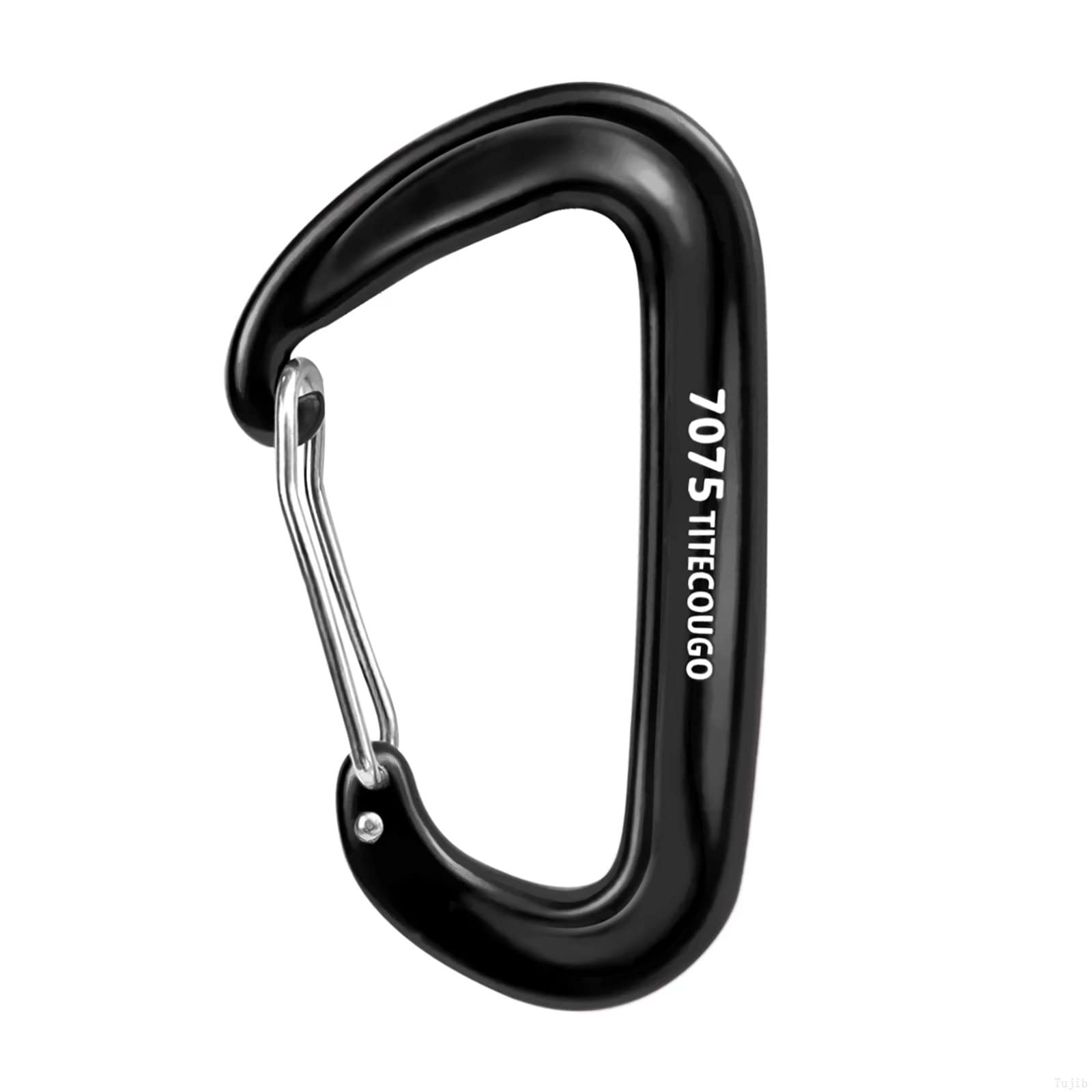 12KN Aluminium Horse Carabiner Clip Big Size Carabiners for Clips Backpacking Weights Heavy Duty Large Hammock Accessories Key Chain Dog Leash Keyring Gated Harness Wiregate Utility Black 2 Pack