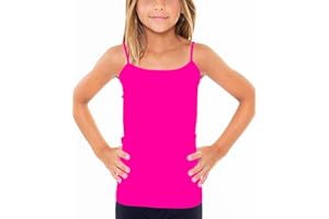 Malibu Sugar Girls Full Sleeveless Camisole Tank Tops – Stretch Undershirts Comfortable Camis (One Size Fits Ages 7-10)