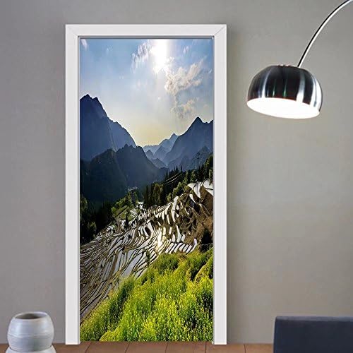 Summer Price custom made 3d Door Wall Mural Wallpaper rice terraces at maruyama senmaida in kumano mie japan For Room Decor 30x79