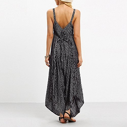 Corriee Plus Size Jumpsuits for Women Leisure Spaghetti Strap V Neck Stripe Baggy Jumpsuit Rompers Black