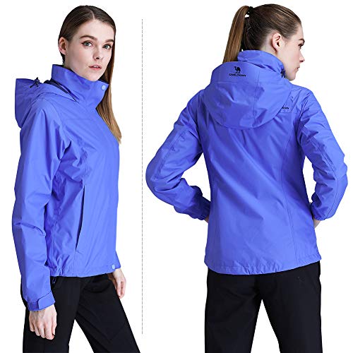 image for CAMEL CROWN Womens Waterproof Rain Jacket Lightweight Hooded Windbreak