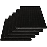 Jewelry Display Tray Inserts 5 Pack Black Velvet Ring Insert Display Trays, Jewelry Display Pad Tray Jewelry Display Insert Foam Pads for Jewelry Showcase, Storage Displays (11 x 7 In)