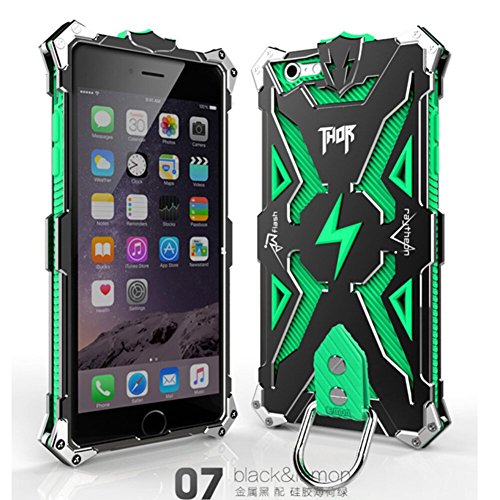 Iphone 6 6s Case, Lwang Aviation Aluminum Anti-scratch Strong Protection Metal Case for Iphone 6 6s , Hollow Design Full Signal Iphone 6 6s Thor Case (black/green)