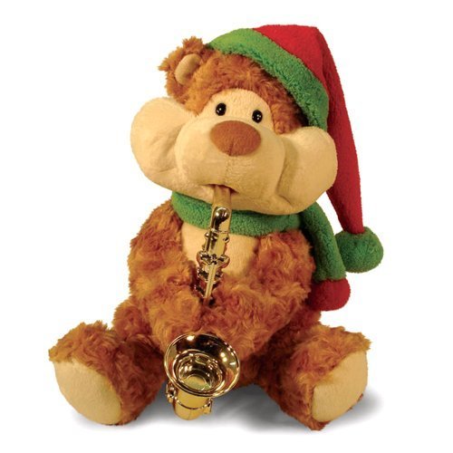 Cuddle Barn 12" Christmas Cheeks Animated Plush Teddy Bear Stuffed Animal