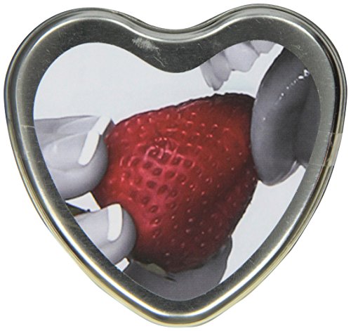Earthly Body Edible Heart Candle, Strawberry, 4 ounces Tin