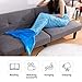 LANGRIA Mermaid Tail Blanket for Adults and Children Soft Warm All Season Snuggle Sleeping Life-Like Little Mermaid Glittering Flannel Throw Blanket for Bed Sofa Couch (60 x 25 inches, Blue)