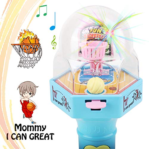 YLYYCC Kids toys-Finger basketball shooting game- music stick will make a cheering sound - illuminate colorful glow-Mini Handheld Desktop Table Basketball Game Toys-for Age 1 2 3 4 5 6 7 8 9 10 (Blue)