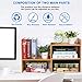 VSADEY Desk Storage Organizer Bamboo Adjustable Desktop Organizer Display Shelf Rack Bookshelf, Office Supplies Desk Organizer, Natural Wood