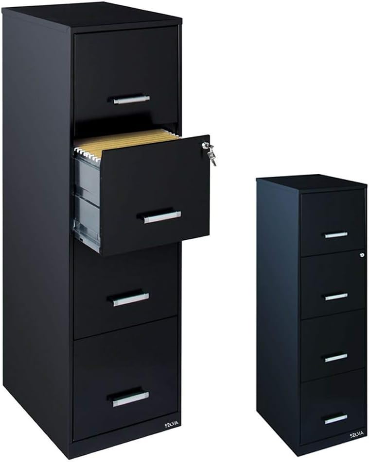 Amazon Com Selva 4 Drawer Metal File Cabinet Organizer W Built In