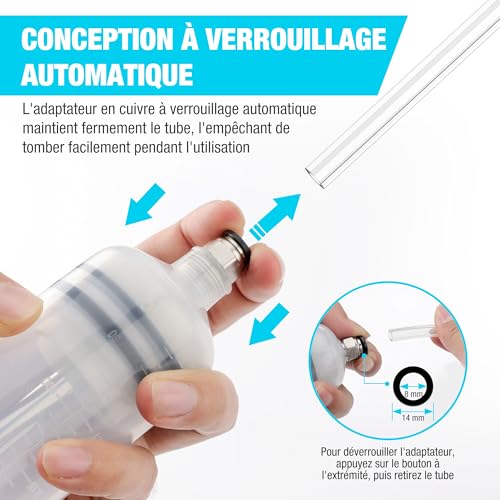 DURATECH Oil Syringe 500 ml, Engine Oil Extraction, Gearbox Oil Syringe with Extension Tube, Manual Suction and Filling of Fuel and Liquid