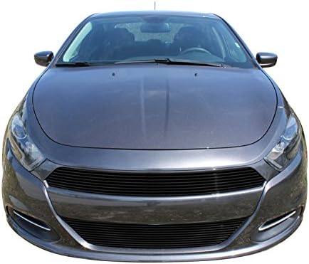 USA Made! Fits 2013-2017 Dodge Dart 2PC Gloss Black Overlay Billet Grille Combo Kit