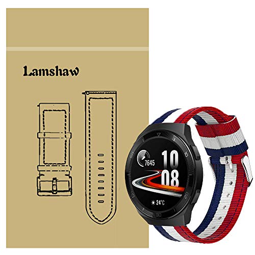 Buy compatible ل هواوي gt 2e band, blueshaw غرامة المنسوجة النايلون قابل  للتعديل استبدال حزام الرياضة متوافق مع هواوي gt2e 46mm ساعة ذكية (الأزرق  والأبيض والأحمر) Online in Qatar. B087R8Q4XL