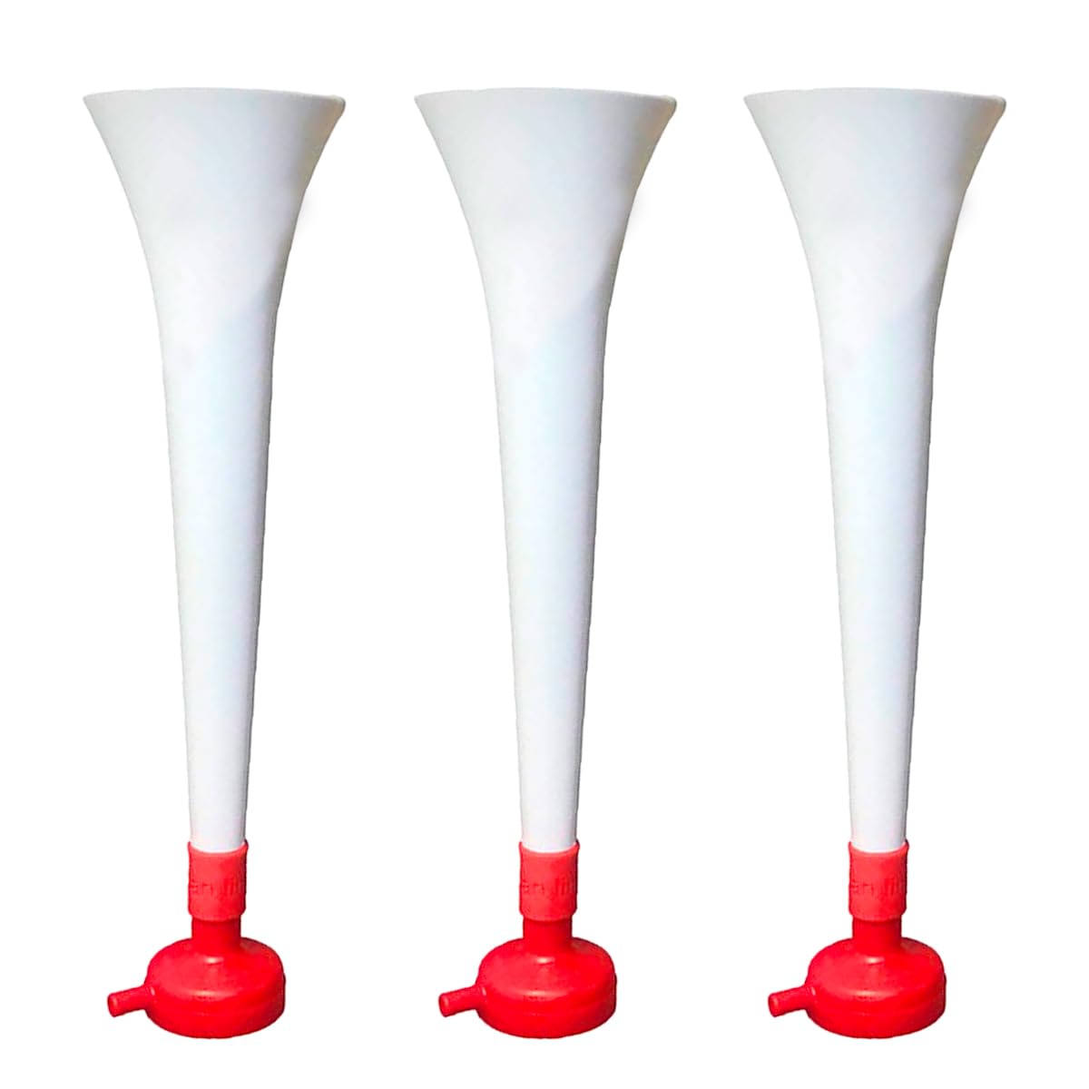 FUN FAN LINE - Pack 3 Resistant Plastic Vuvuzelas | Cheering Trumpets for Football, Sports Events and Parties | Extreme Noise Horn 120 DB | Party Favors for Fans (England)