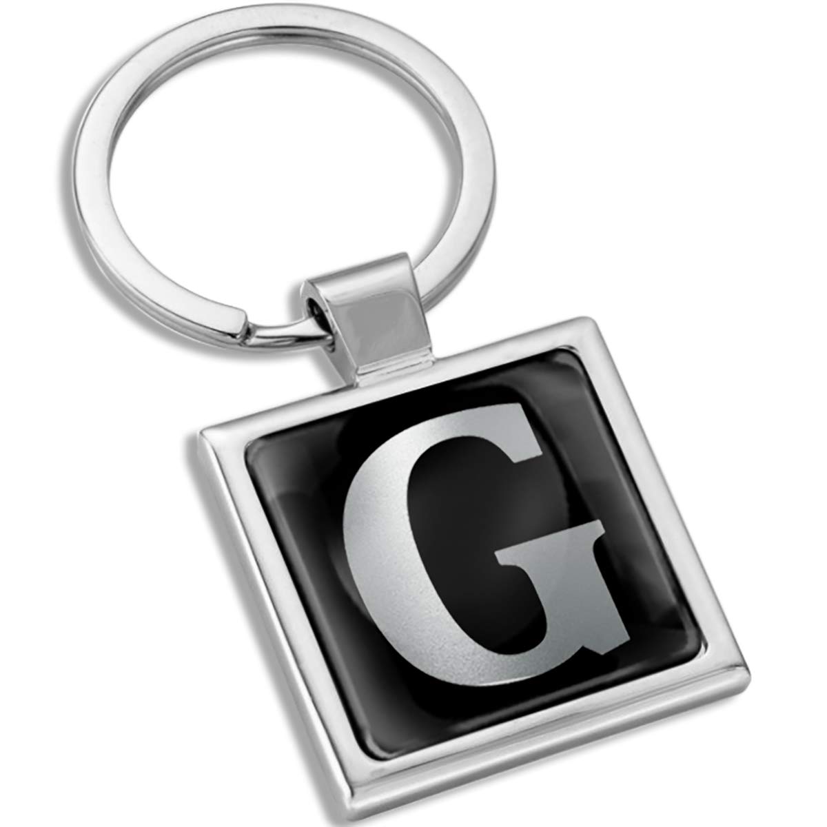 Biomar Labs® Metal A-Z Alphabet Personalized 3D Name Initials Keyring Key Ring Chain Stainless Steel Gift Box Men Women Keychain Bag Accessories Jewelry Handbag Silver Letter G KK 111