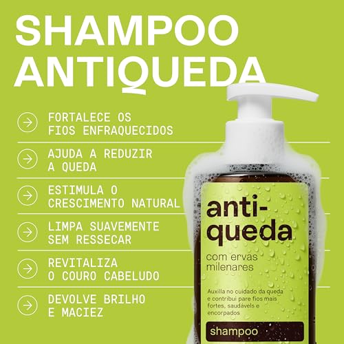 Shampoo Antiqueda com Babosa (Aloe Vera), Alecrim, Jaborandi, Rícino e Ginseng – Auxilia no Cuidado da Queda e no Fortalecimento Capilar – Vegano – 240 mL – Beauts