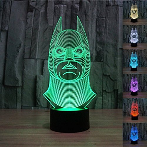 Multi-colored 3D Illusion Night Lighting Touch Botton 7 Color Change Decor LED Lamp