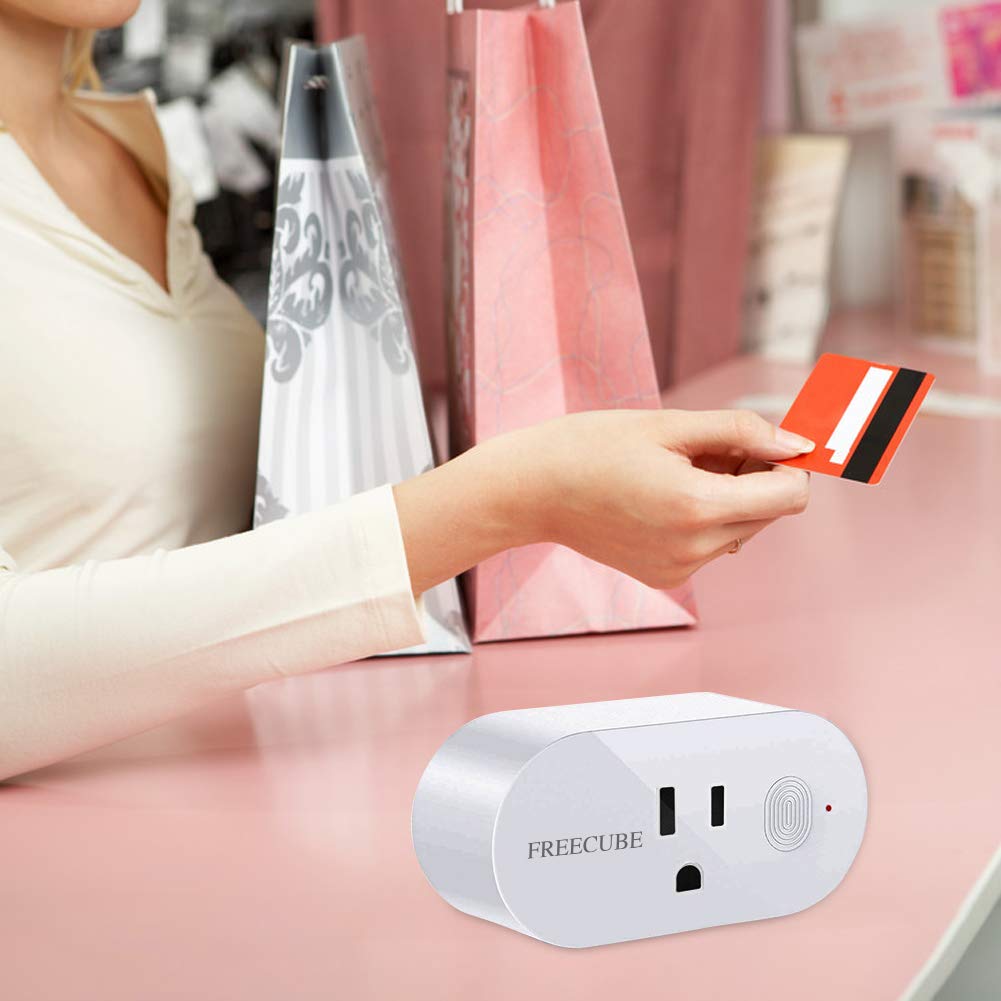 Smart Plug, 2-in-1 Wifi Plug Outlet Work with Alexa Google IFTTT, App Remote Control, Timing Function Smart Socket, Mini Outlet with Energy Monitoring, No Hub Needed, 16A 2 Pack (White)