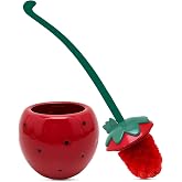 Deep &amp; Sturdy Toilet Bowl Brush with Holder - Strawberry Bowl Brush - Durable Scrubbing - Toilet Cleaners - Household Essentials - Bathroom Cleaner - Cleaning Supplies - Household Supplies