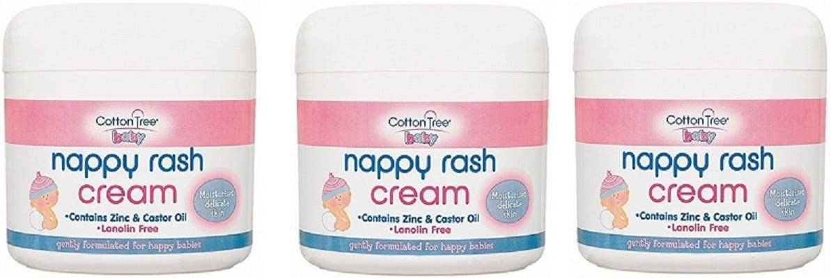 Scotvision 3 x Nauge Nappy Rash cream Zinc & Castor oil 200ml Lanolin Free ( Formerly Cotton Tree)