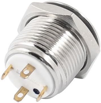 Sourcingmap 16mm Blue Ring LED 4 Terminal Momentary Push Button Switch 1NO DC 3-5V - Image 3